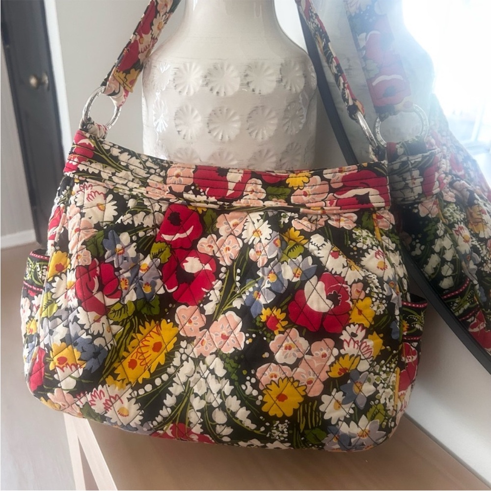 Vera Bradley Poppy Fields Colorful Floral Shoulder Bag Purse